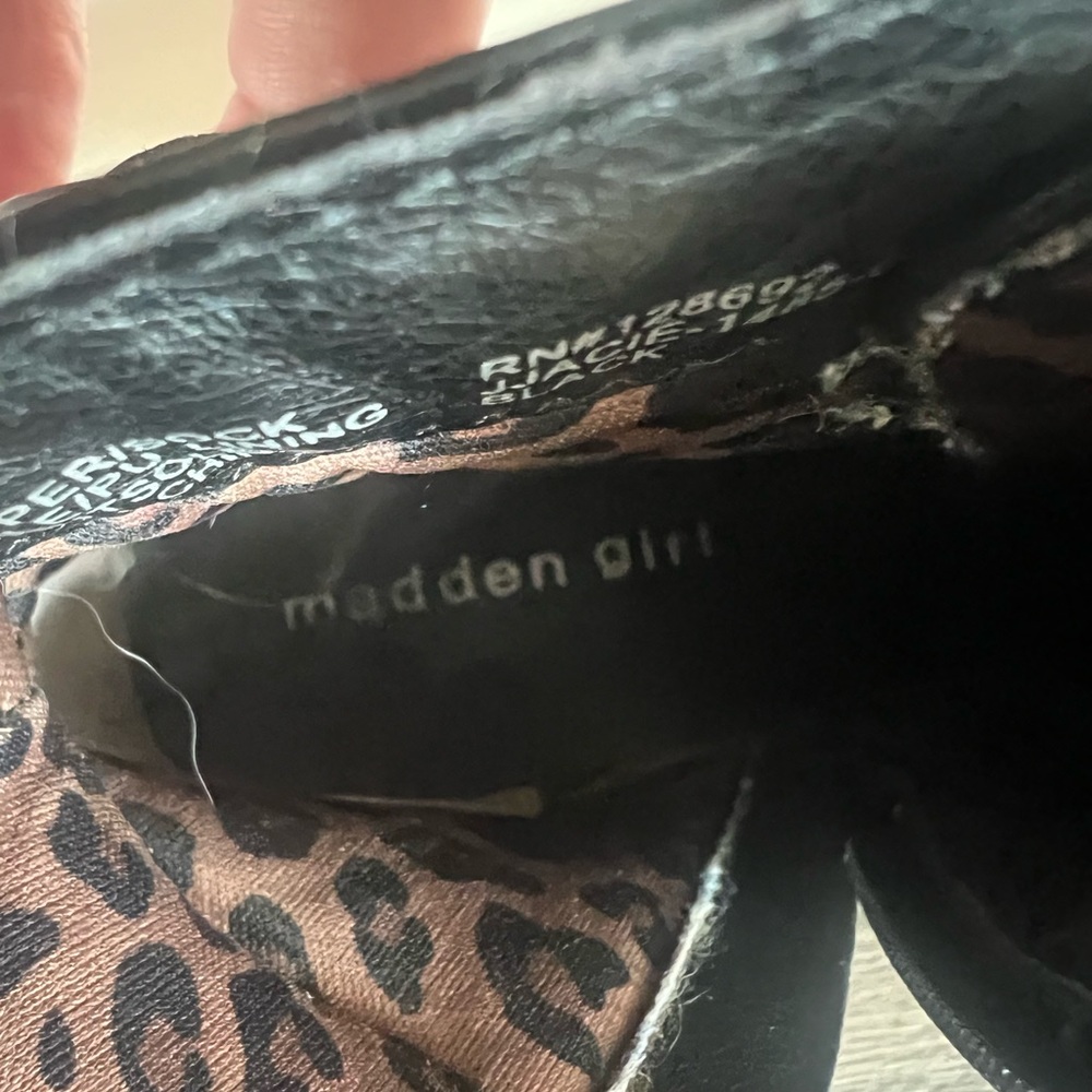 Madden Girl Black Combat / Moto Boots - 4Y - Picture 4 of 5